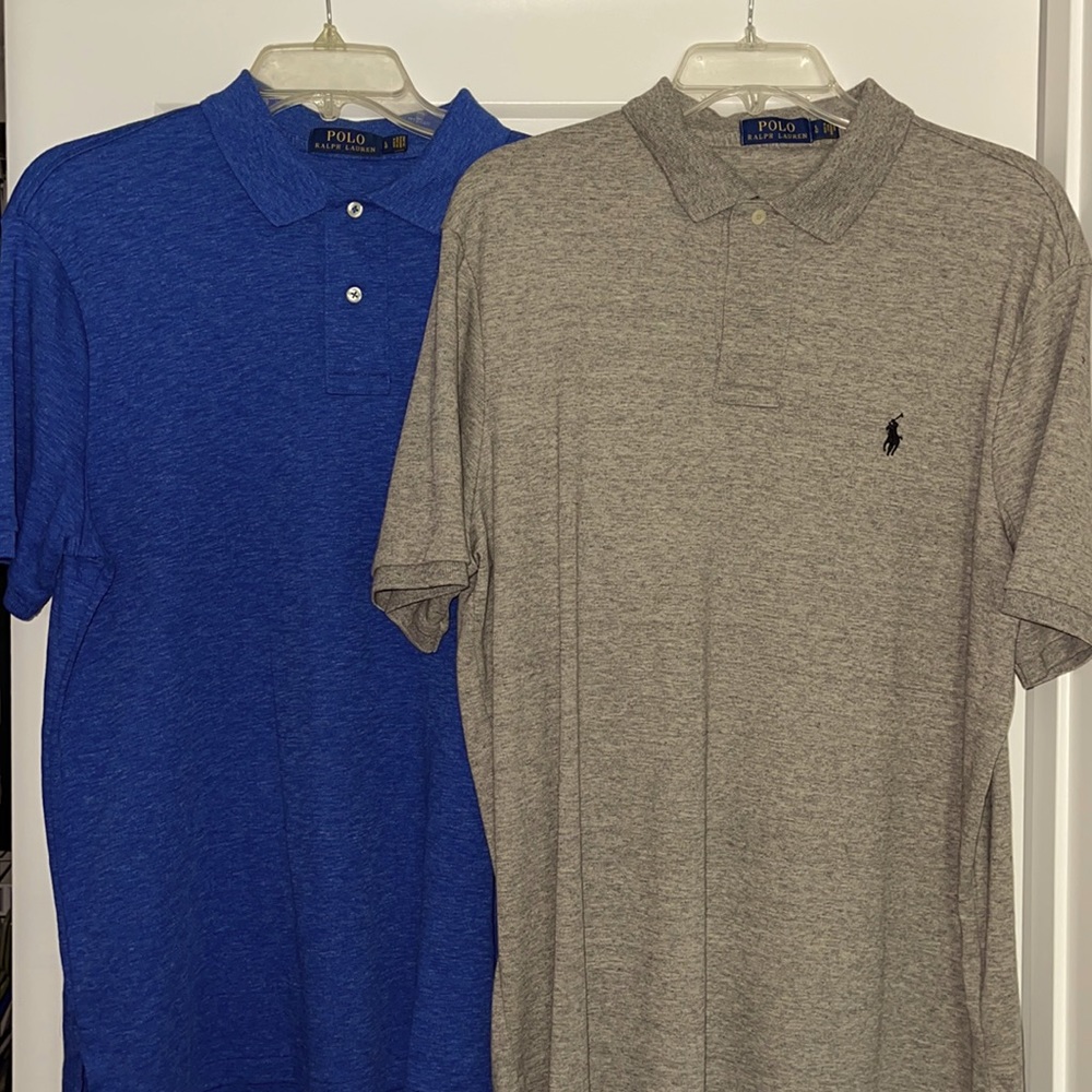 Blue and Gray Polo Ralph Lauren collared T-Shirts